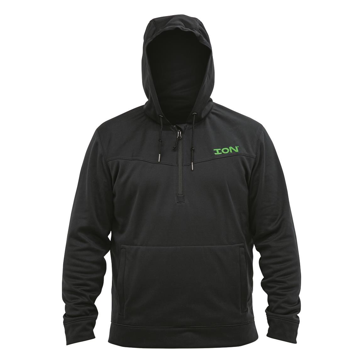 Ion Men's Performance Hoodie, Black/green Accents