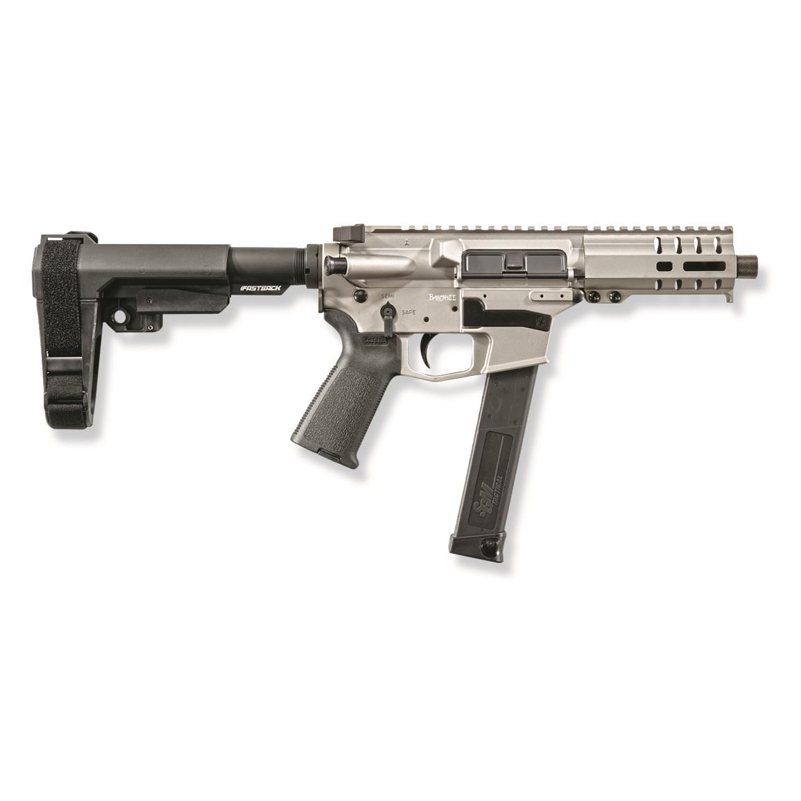 CMMG Banshee 300 MkG AR-style Pistol, .45 ACP, 5" Barrel, Titanium, 26+1 Rounds, Glock Magazines