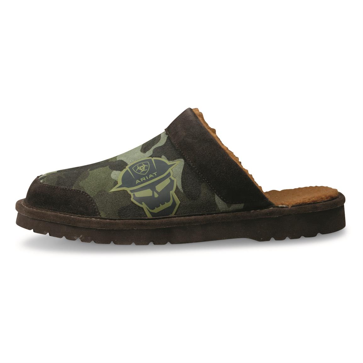 Ariat Men's Silversmith Square Toe Slippers, Camo With Skull
