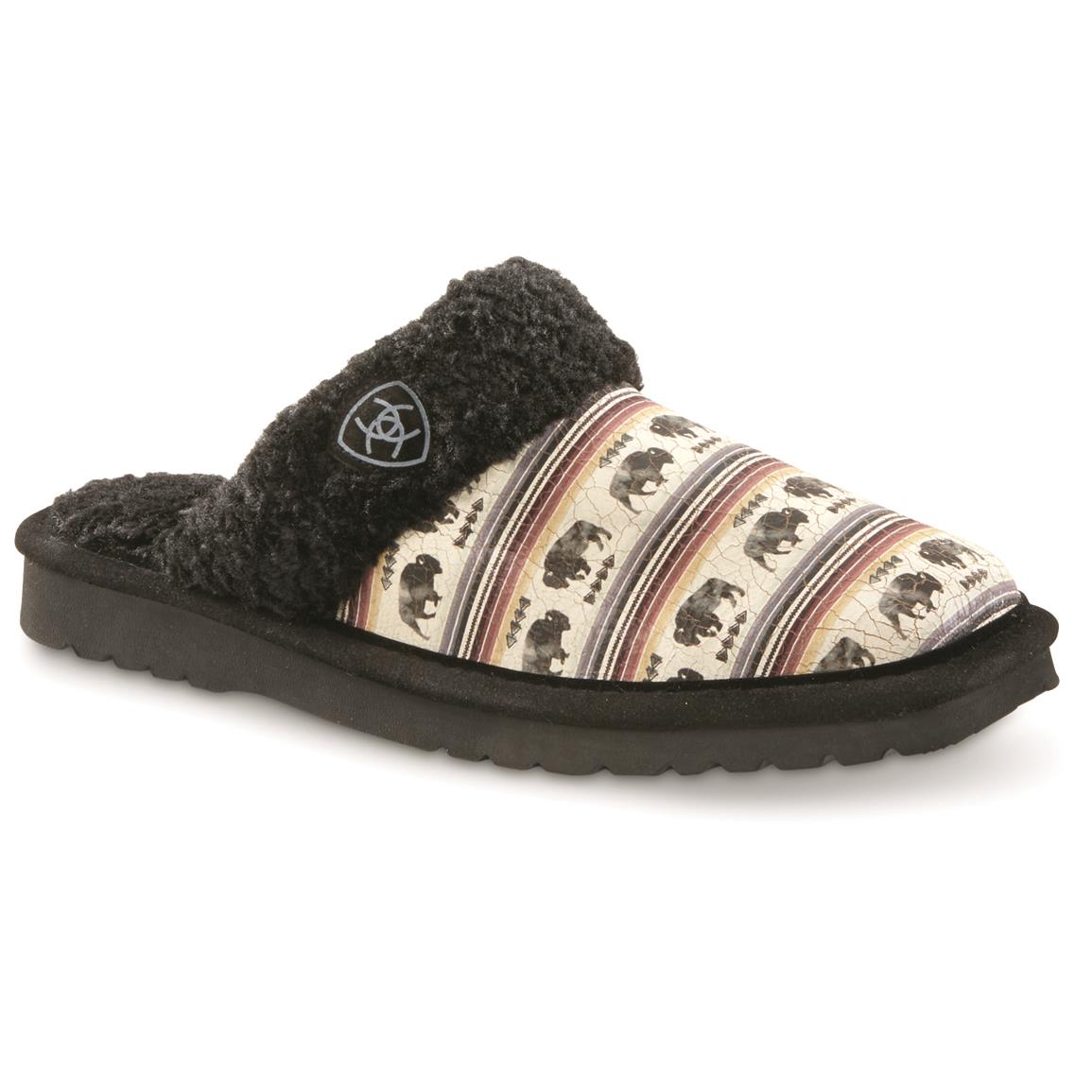 Ariat Women's Jackie Exotic Square Toe Slippers, Buffalo Print