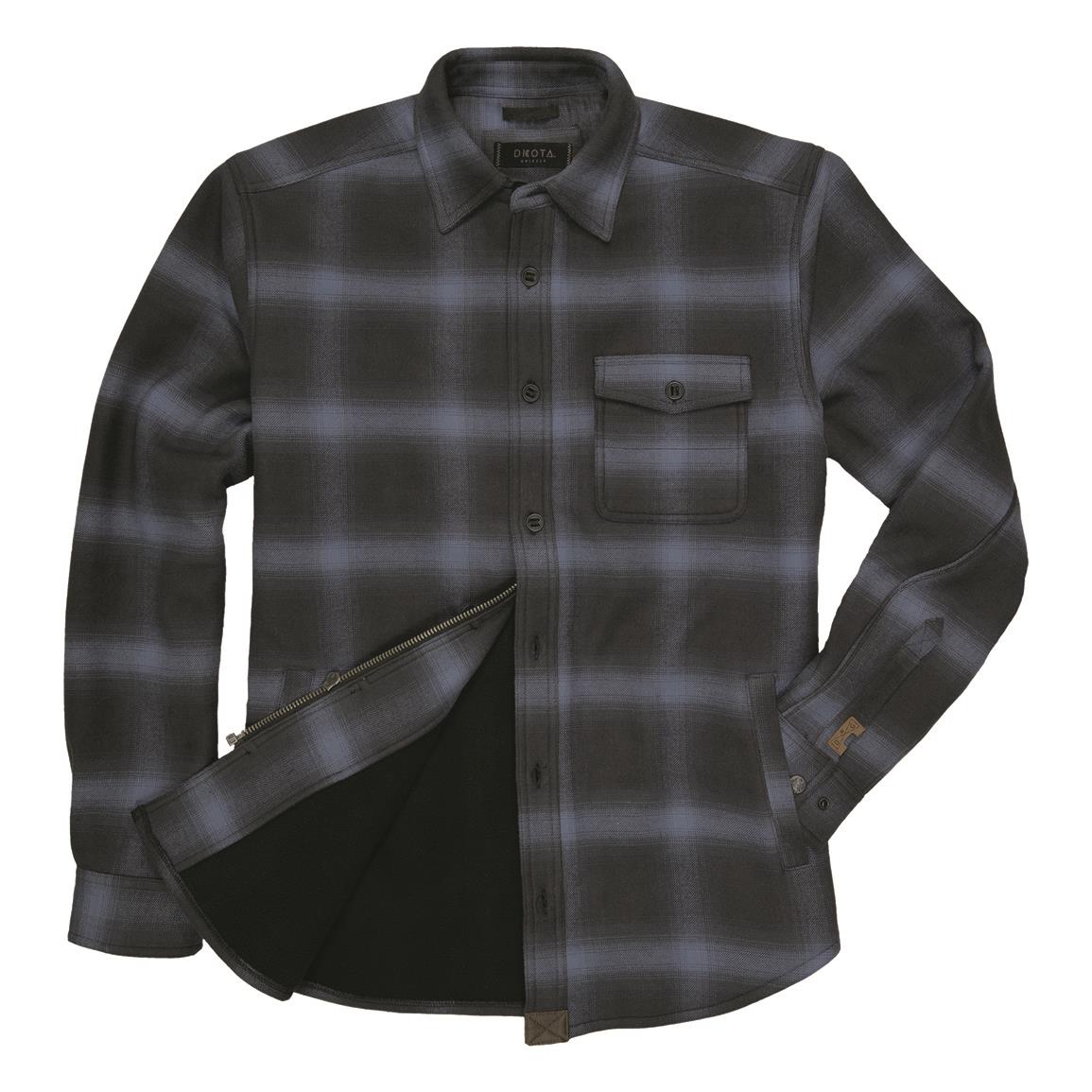 DKOTA GRIZZLY Men's Wade Fleece-lined Shirt Jacket, Midnight Blue