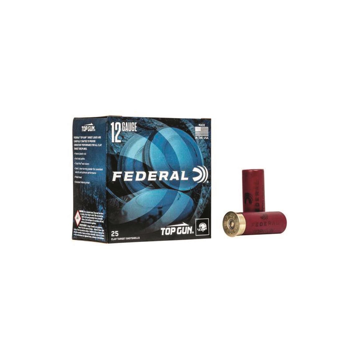 Federal Top Gun Target, 12 Gauge, 2 3/4", 1 1/8 oz. Shotshells, 250 Rounds