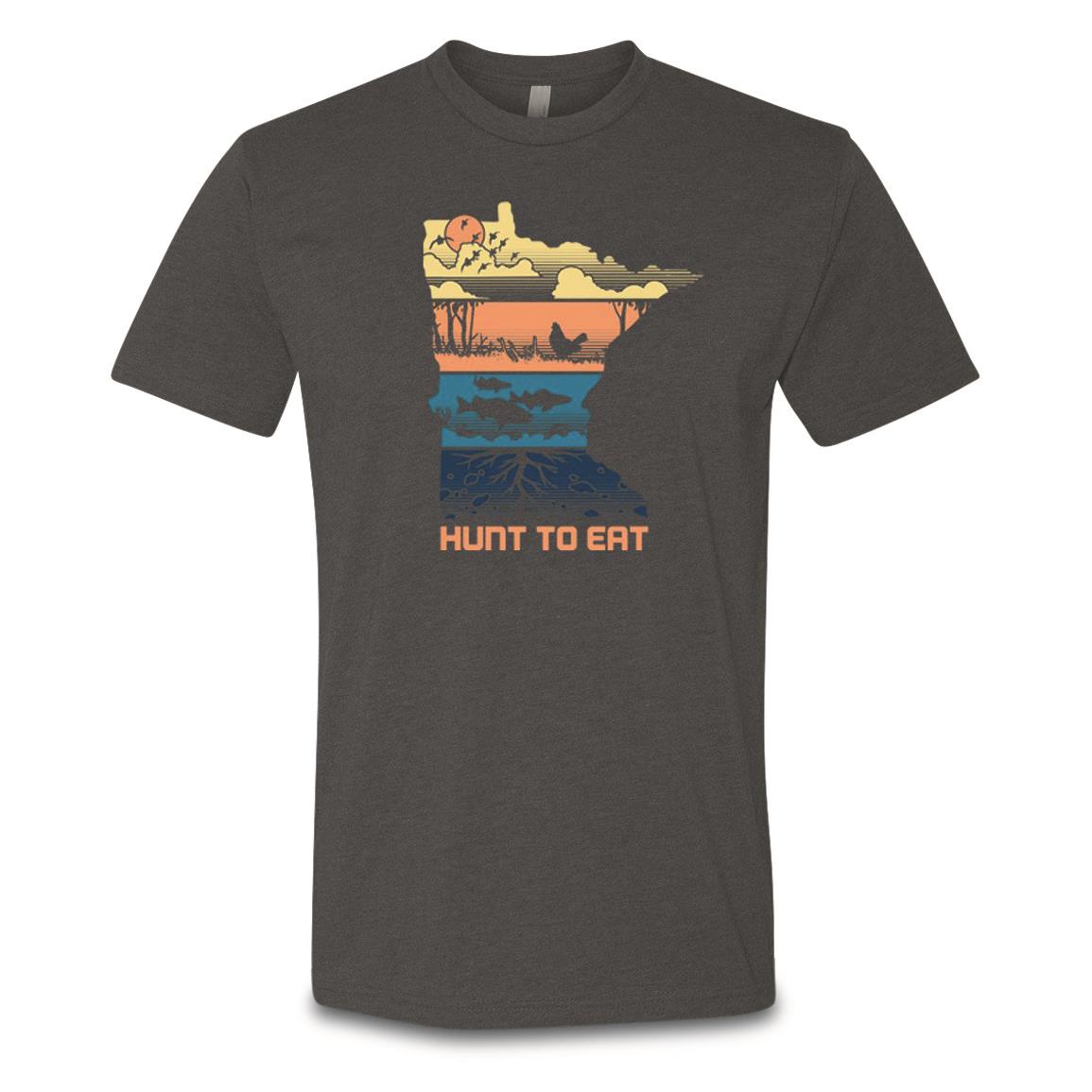 Hunt To Eat Men's Minnesota Shirt., Charcoal