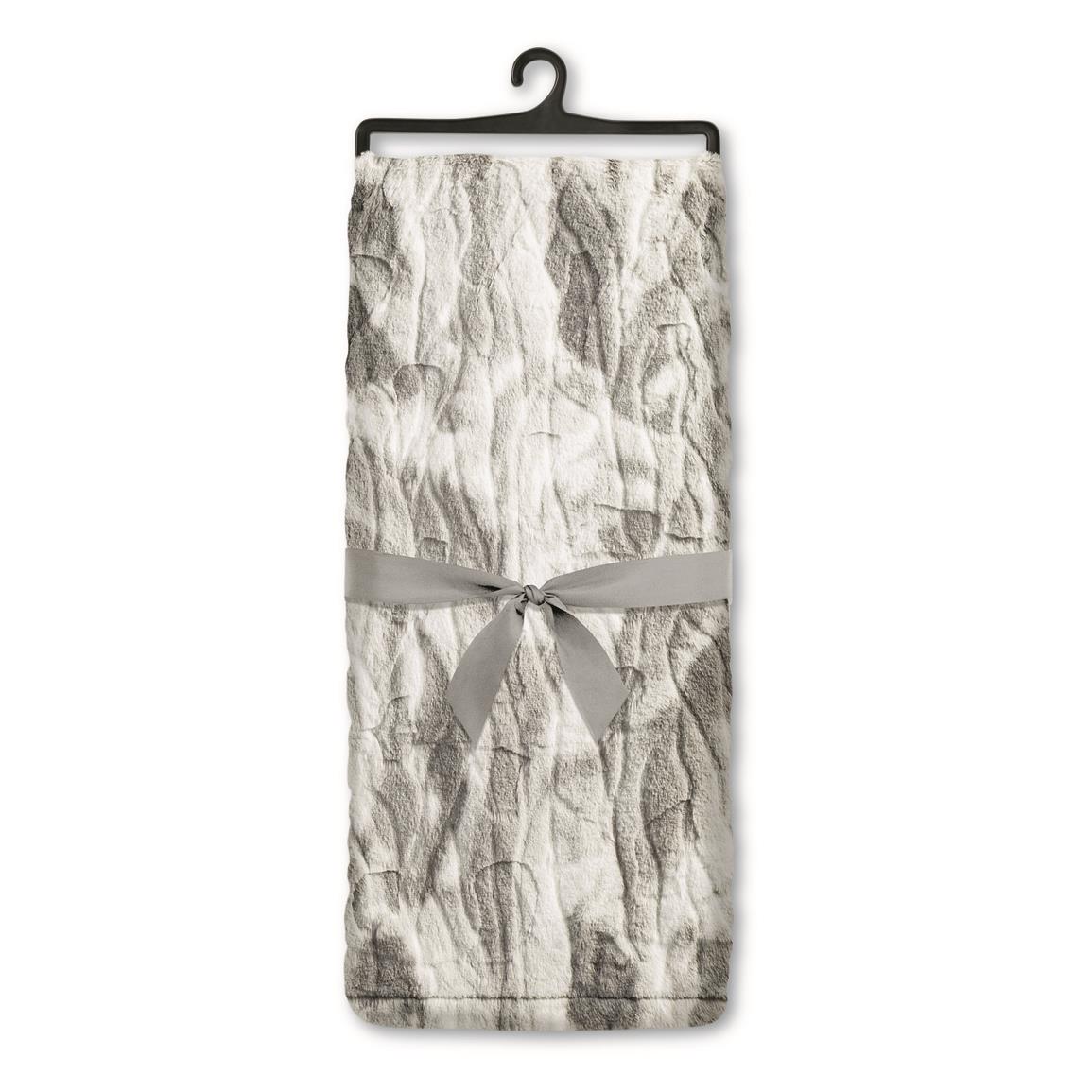 Safdie & Co. Textured Arctic Faux Fur Throw Blanket, Tundra