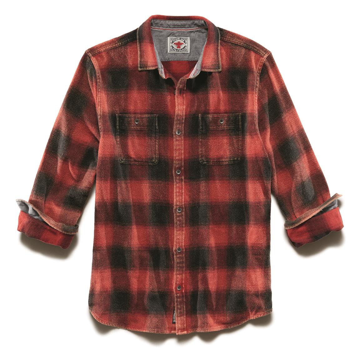 Flag & Anthem Men's Shaw Vintage Wash Flannel Shirt, Red/Black