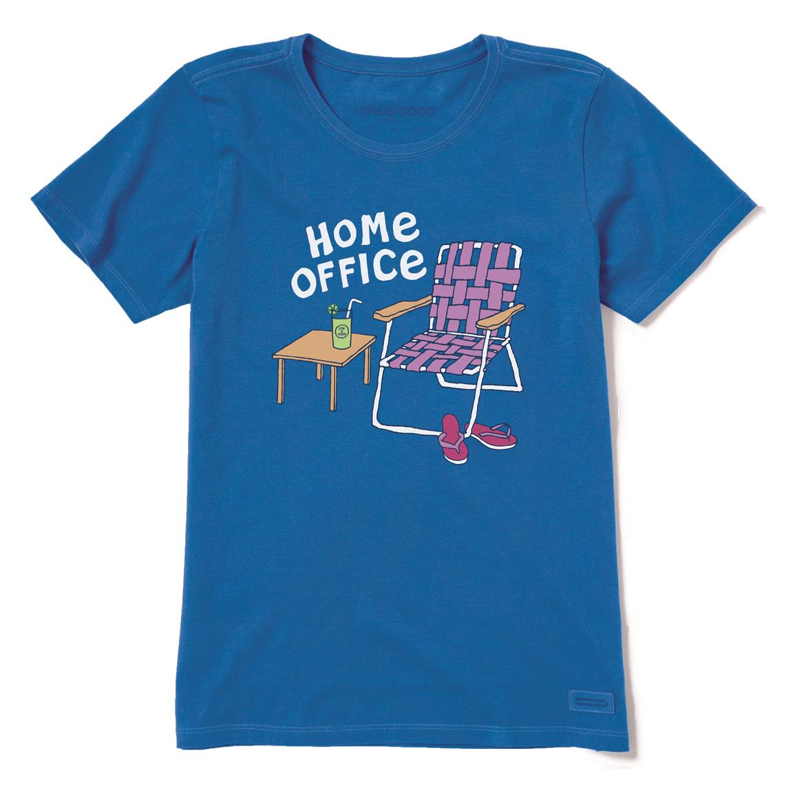 Life is Good Women's Home Office Lite Crusher T-shirt, Royal Blue