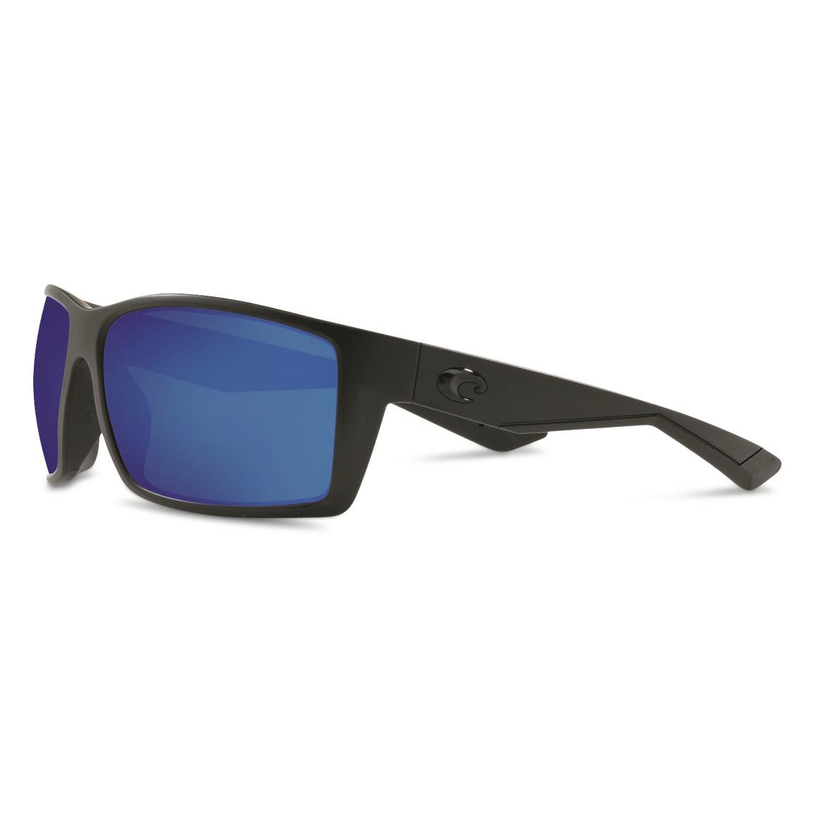Costa Reefton 580P Polarized Sunglasses, Blackout/Blue Mirror