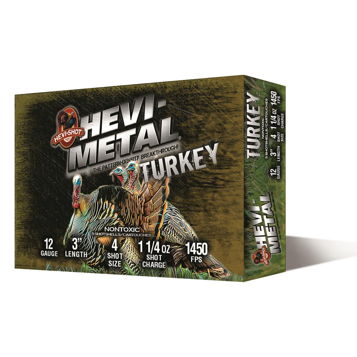 HEVI-Shot HEVI-Metal Turkey, 12 Gauge, 3", 1 1/4 oz. Shotshells, 5 Rounds