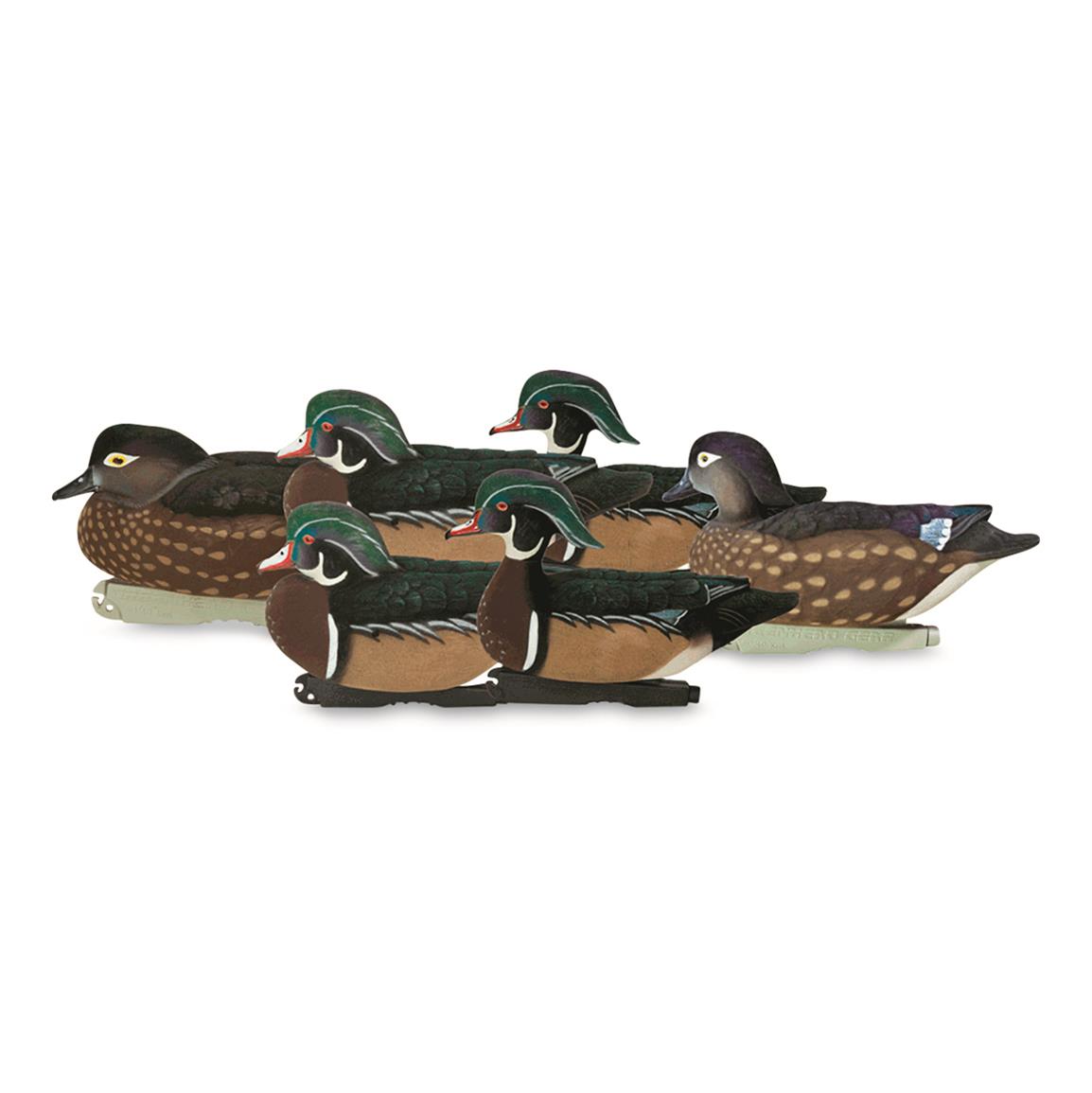 Pro-Grade Lifesize Wood Duck Decoys Avery Greenhead Gear GHG 73135-6 Pack 