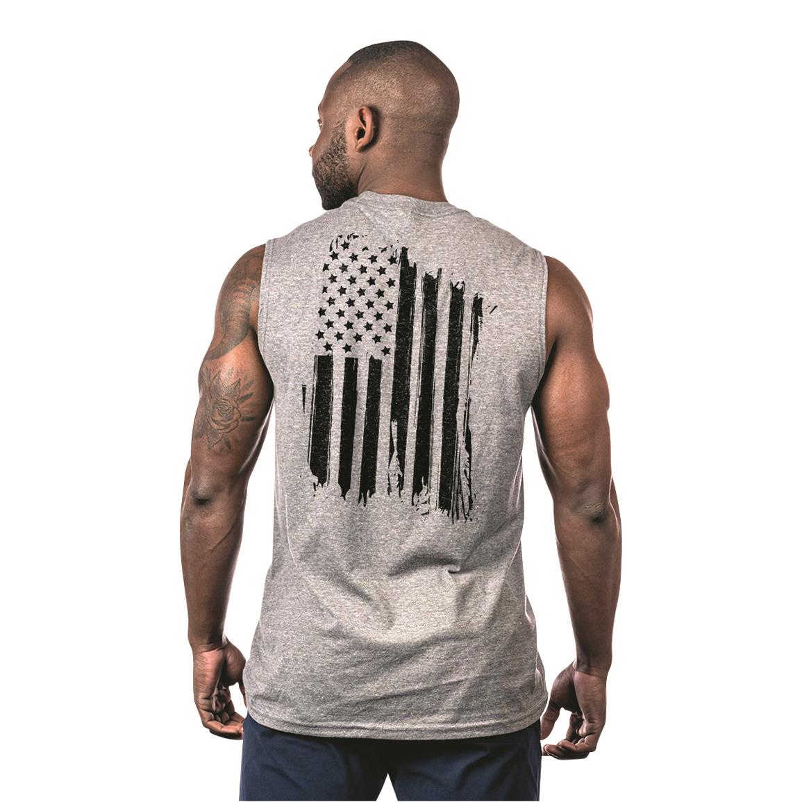 Nine Line America Sleeveless Muscle T-shirt, Gray