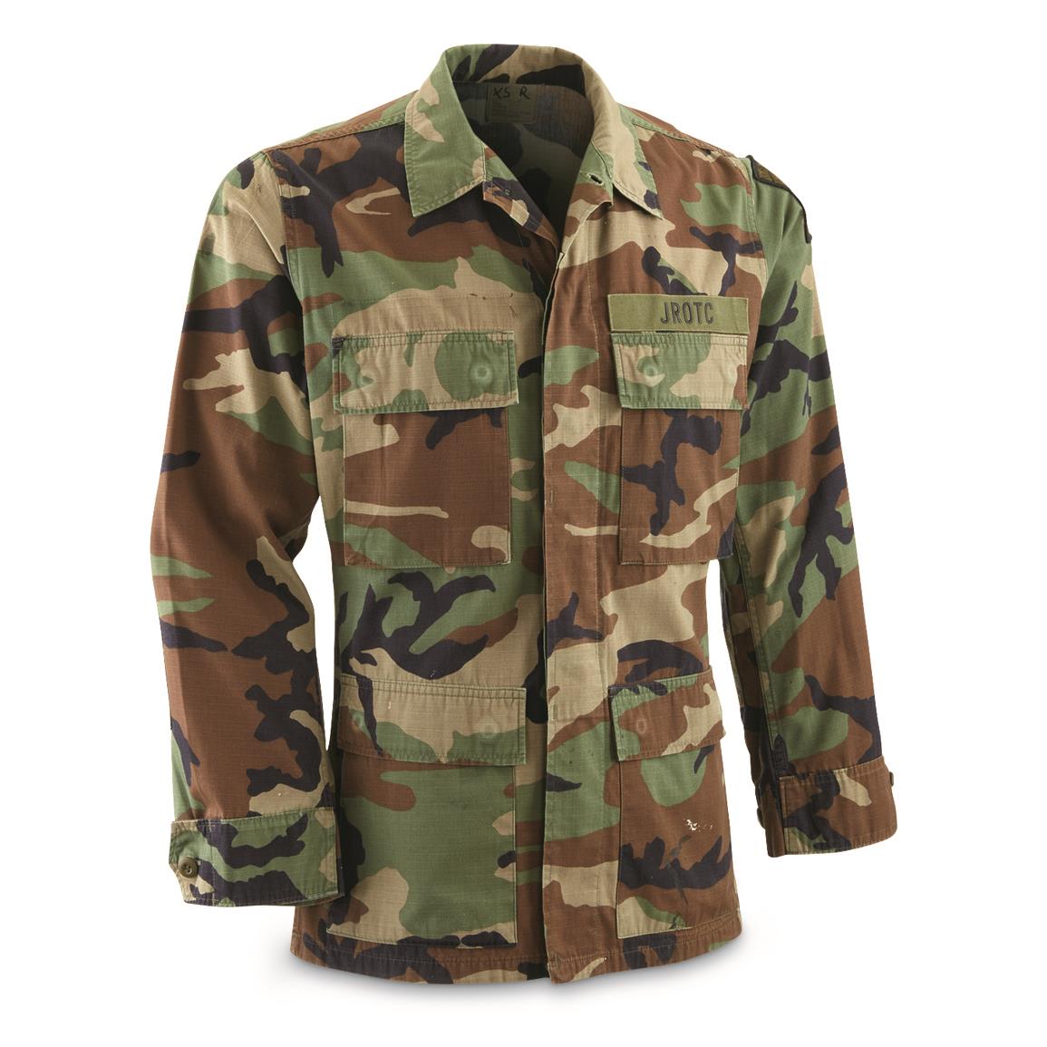 U.S. Military Surplus JROTC BDU Shirts, 2 pack, Used, Woodland