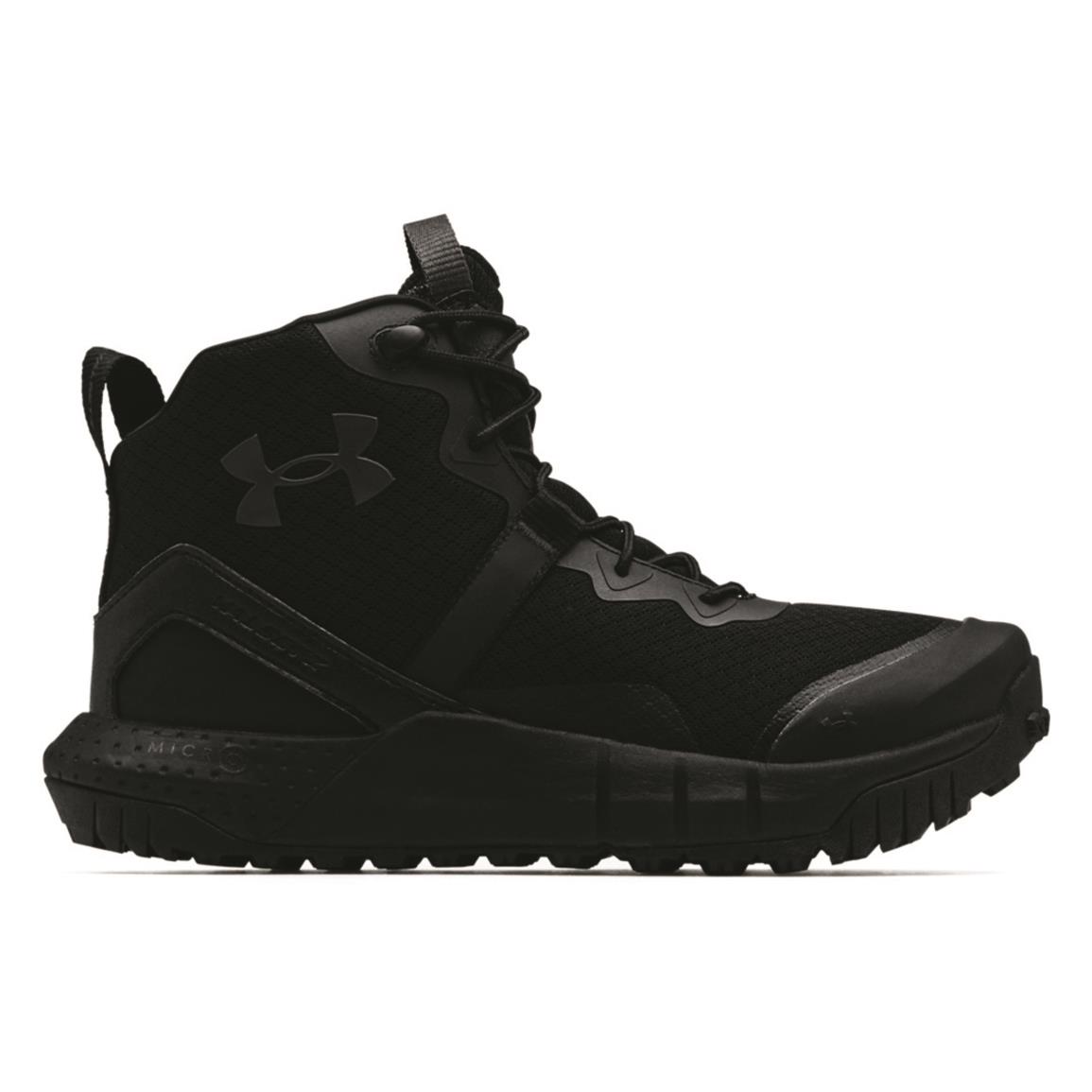 Under Armour Women's Micro G Valsetz Mid Tactical Boots, Black/black/jet Gray
