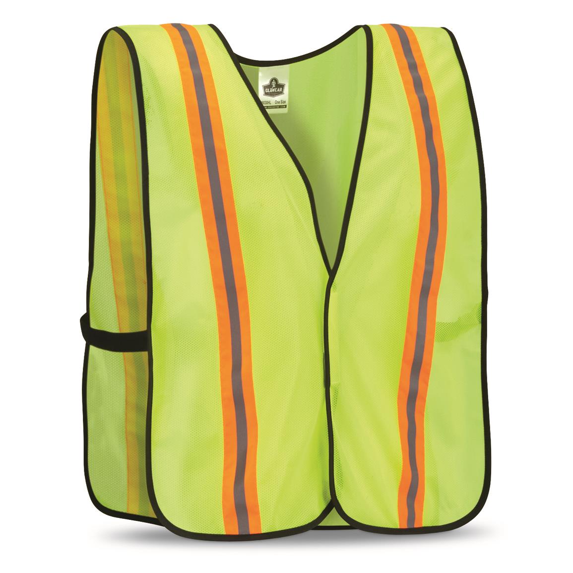 U.S. Municipal Surplus Ergodyne Hi Vis Safety Vests, 4 Pack, New, Hi-Vis Yellow
