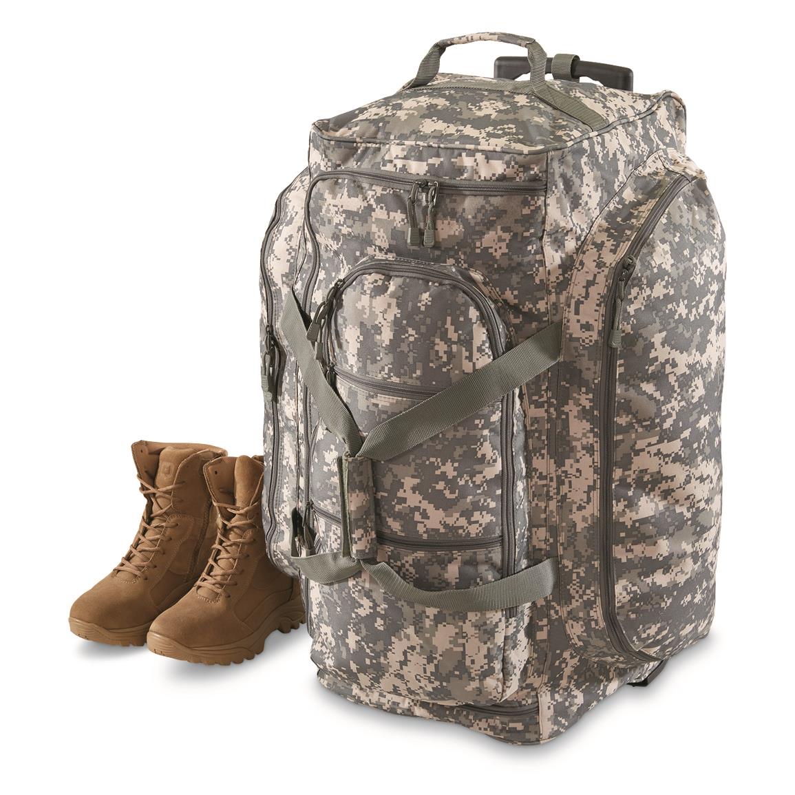 U.S. Military Style Rolling Duffel Bag, ACU