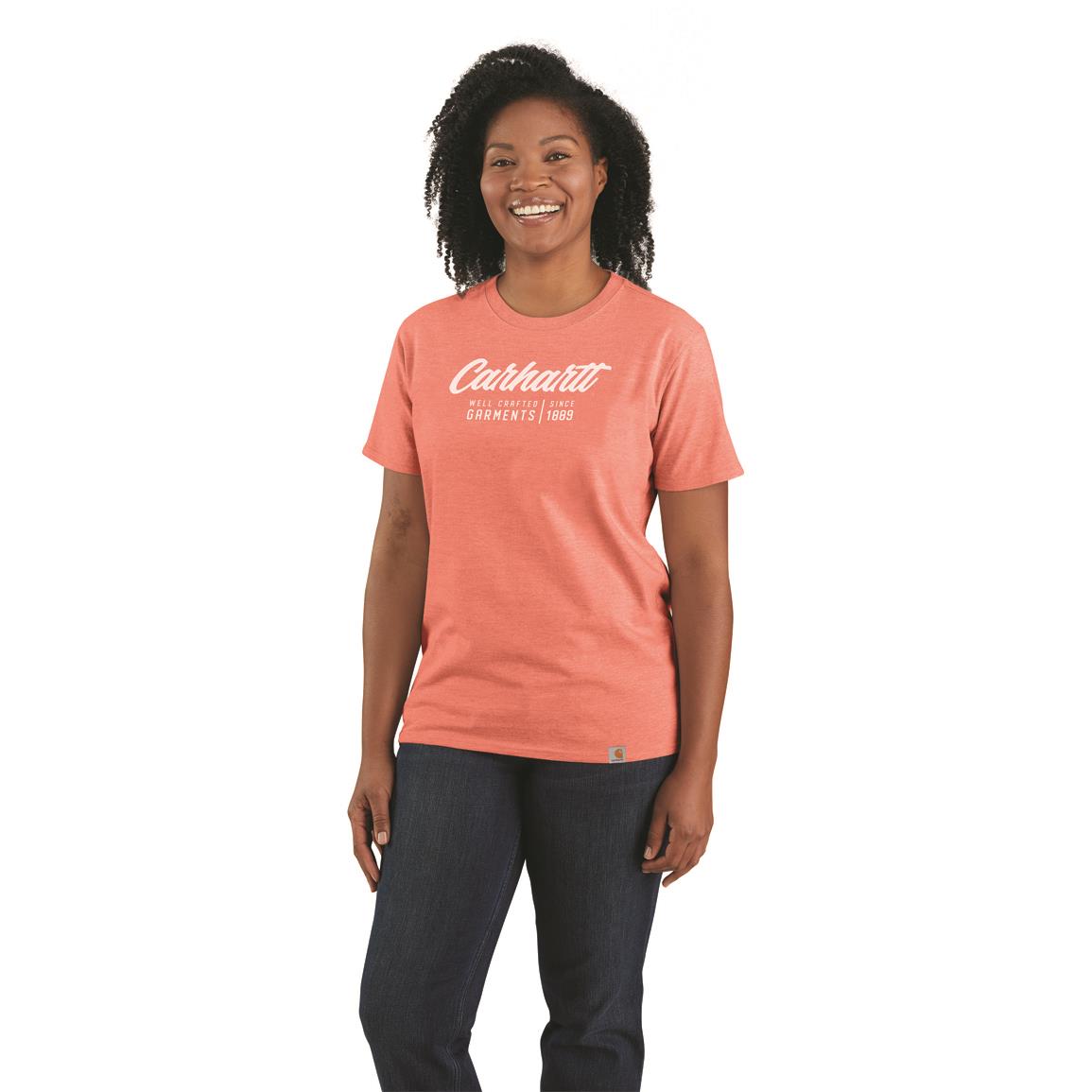 Carhartt Women's Loose Fit Heavyweight Crafted Graphic Shirt, Hibiscus Heather