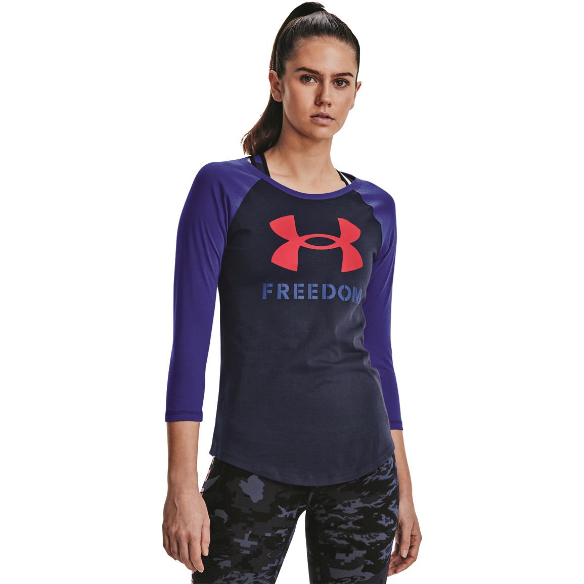 Under Armour Women's Freedom Utility Shirt, Academy/red