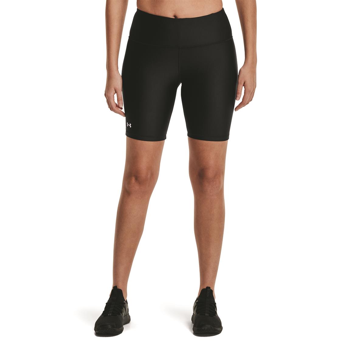 Under Armour Women's HeatGear Armour Bike Shorts, Black/White
