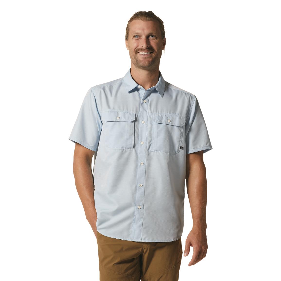 Mountain Hardwear Canyon Short-Sleeve Button-Down Shirt, Blue Chambray
