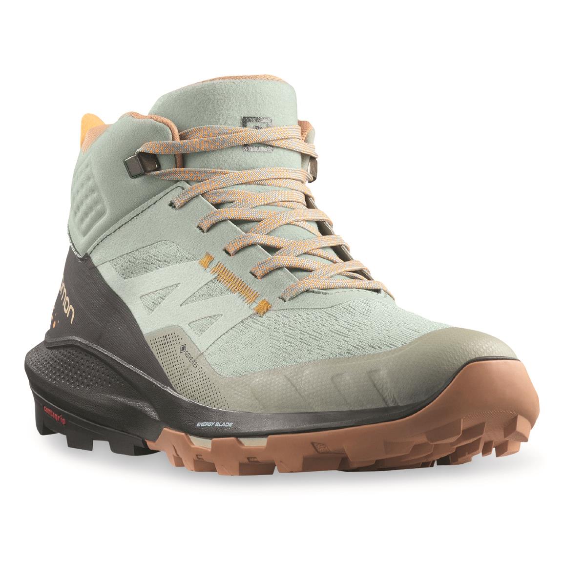 Salomon Women's Outpulse GTX Waterproof Hiking Boots, GORE-TEX, Wrought Iron/ebony/blazing Orange