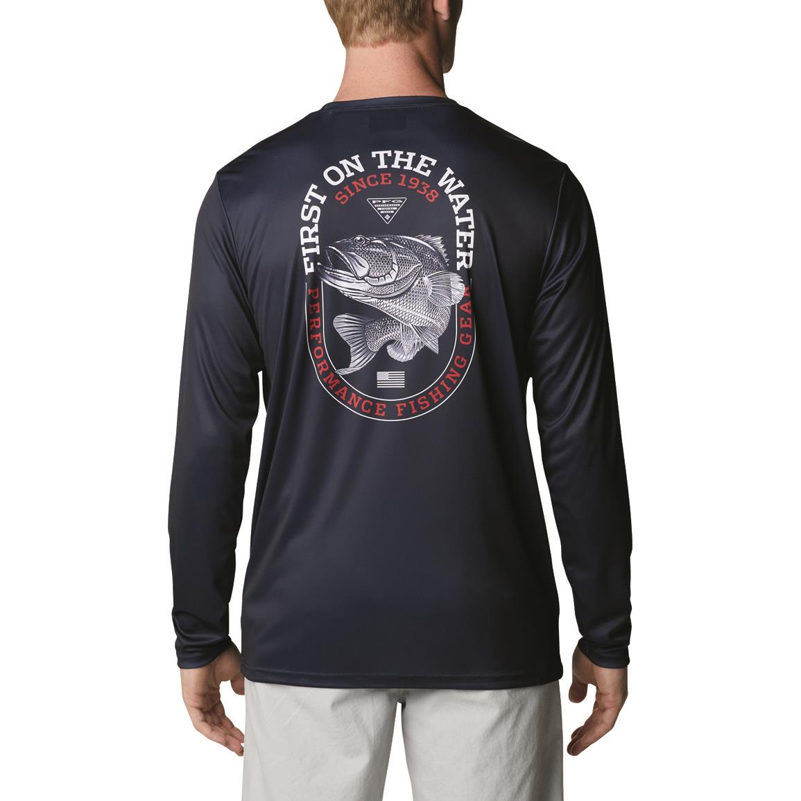 Columbia Men's Terminal Tackle PFG FOTW Classic Shirt, Collegiate Navy/bass