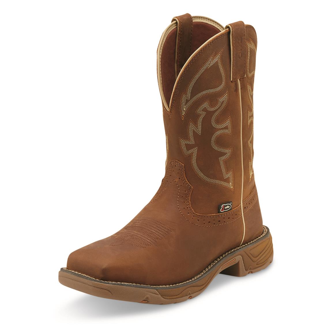 Justin Men's Stampede Rush Waterproof Western Boots, Tan