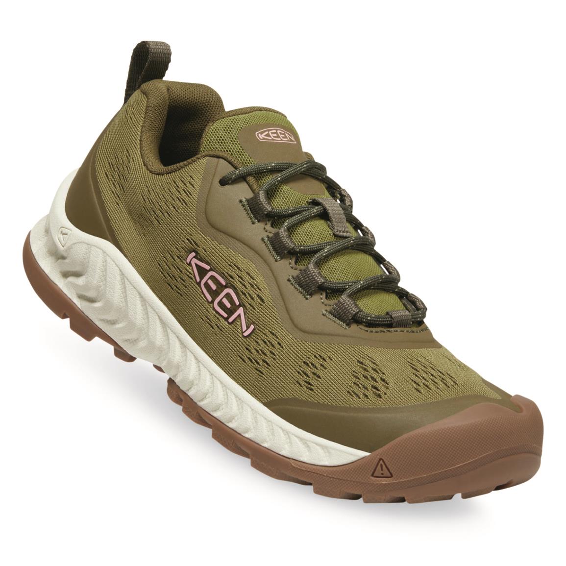 KEEN Women's NXIS Speed Hiking Shoes, Olive Drab/pink Icing