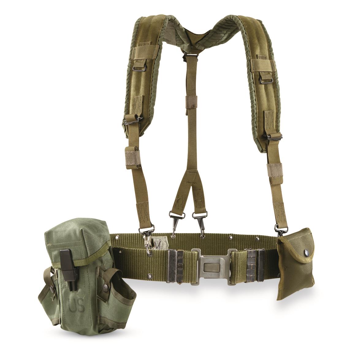 U.S. Military Surplus ALICE Load Belt, 4 Piece Set, New, Olive Drab