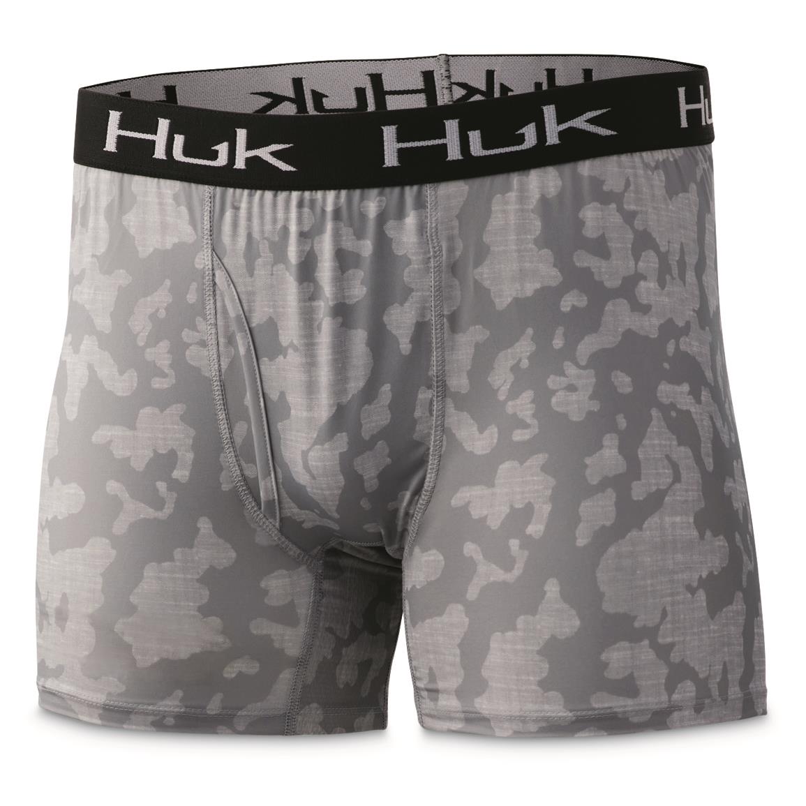 Huk Men's Running Lakes Boxer Briefs, Overcast Gray