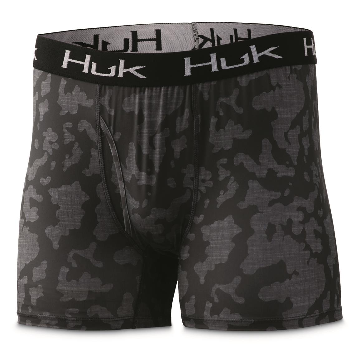 Huk Men's Running Lakes Boxer Briefs, Volcanic Ash