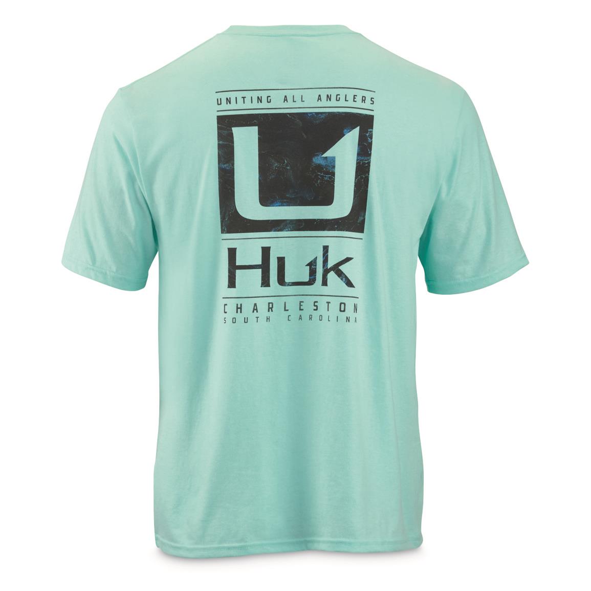 Huk Made Angler Short Sleeve Shirt, Beach Glass Heather