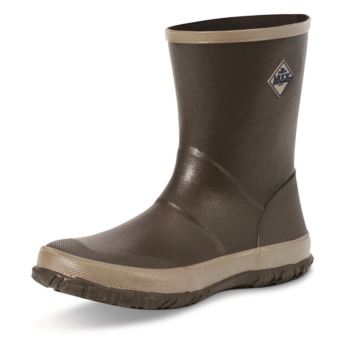 Muck Men's Forager Mid Waterproof Rubber Boots, Dark Brown