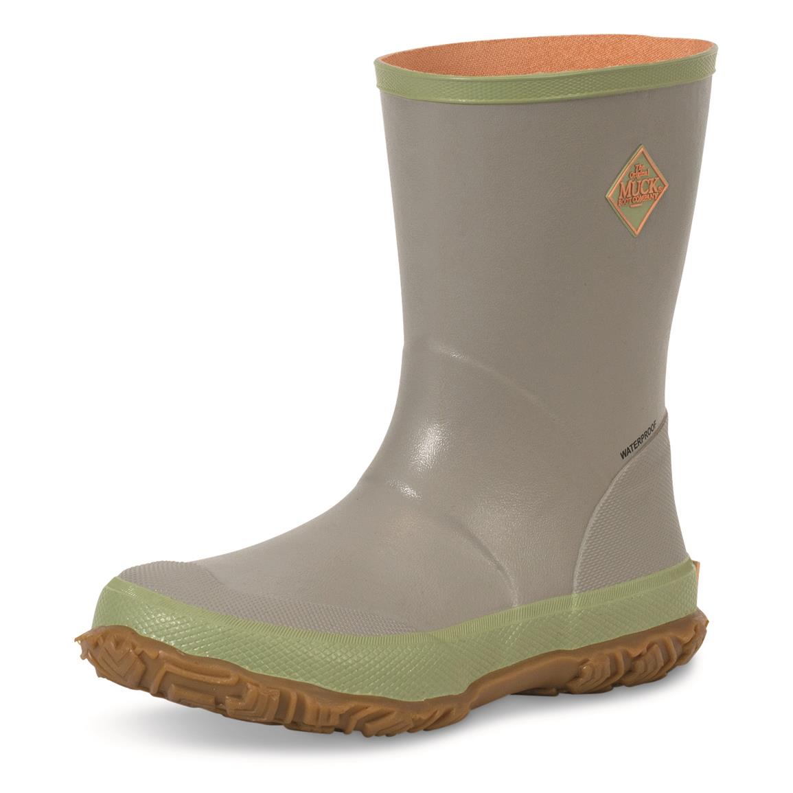 Muck Women's Forager Mid Waterproof Rubber Boots, Light Gray/resida