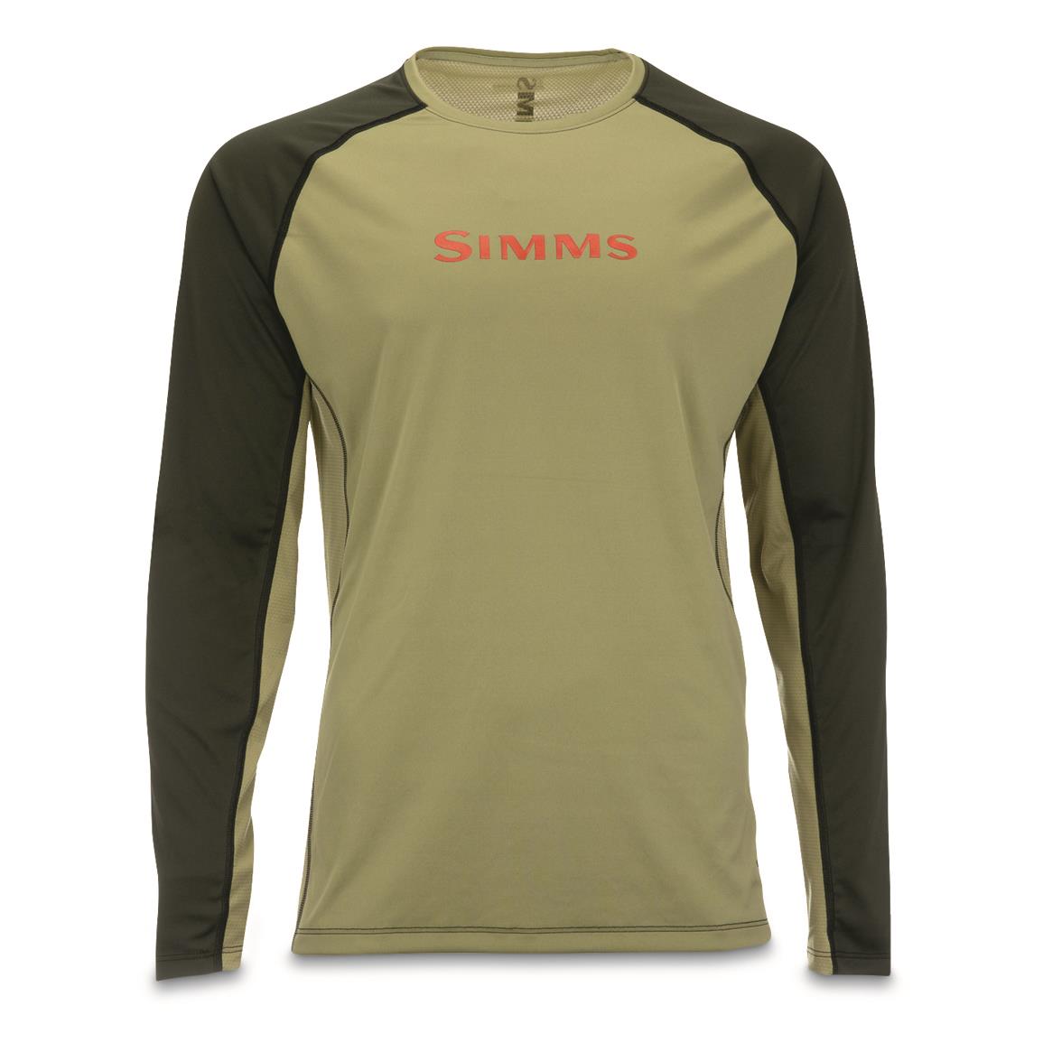 Simms Men's SolarVent Crew Neck Shirt, Foliage/sage