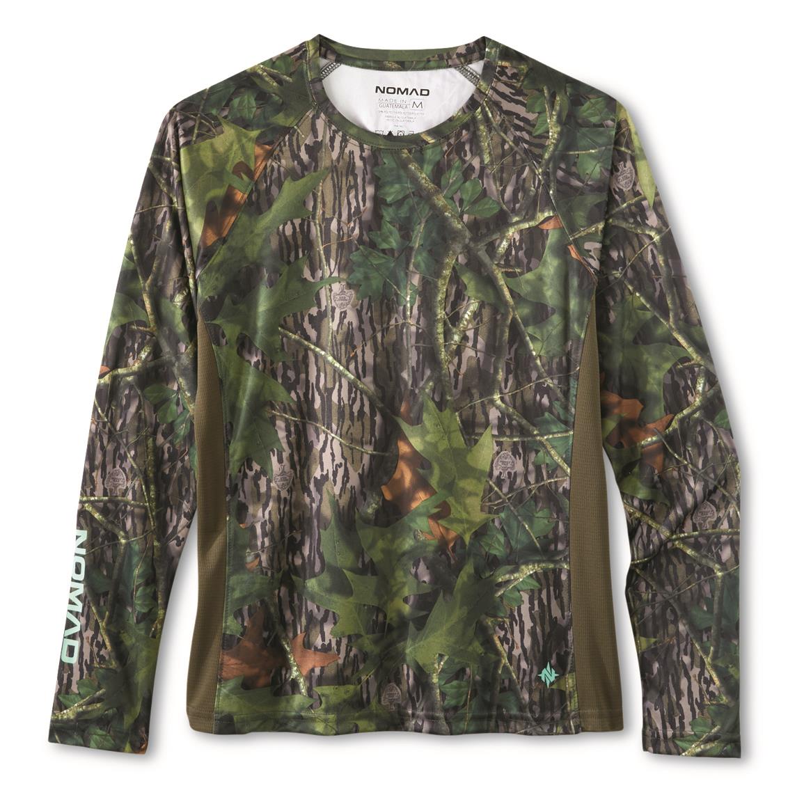 NOMAD Women's Pursuit Camo Long-Sleeved Hunting Shirt, Mossy Oak Shadowleaf