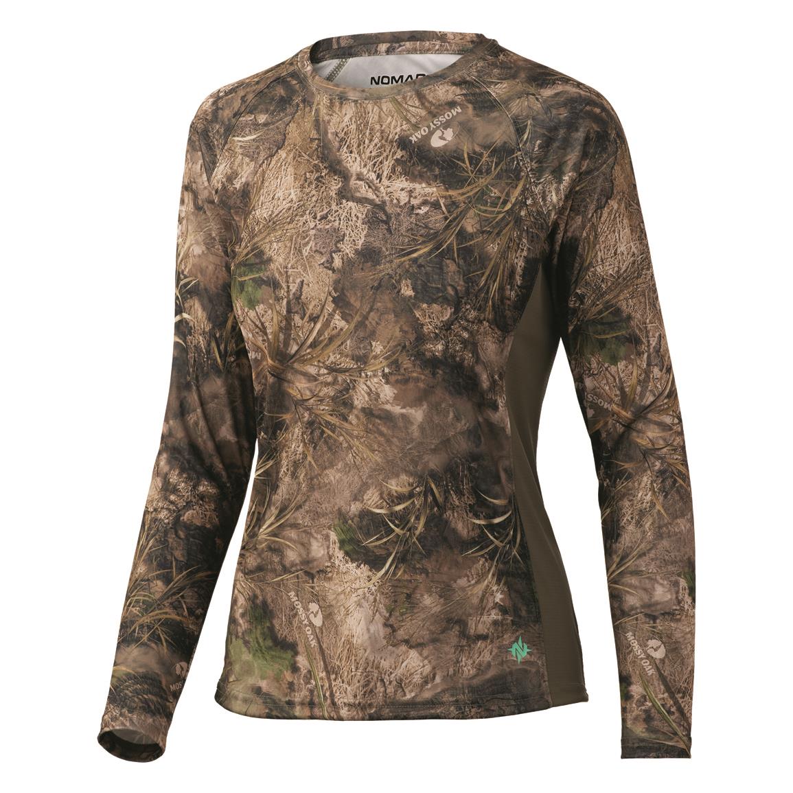 NOMAD Women's Pursuit Camo Long-Sleeved Hunting Shirt, Mossy Oak Migrate