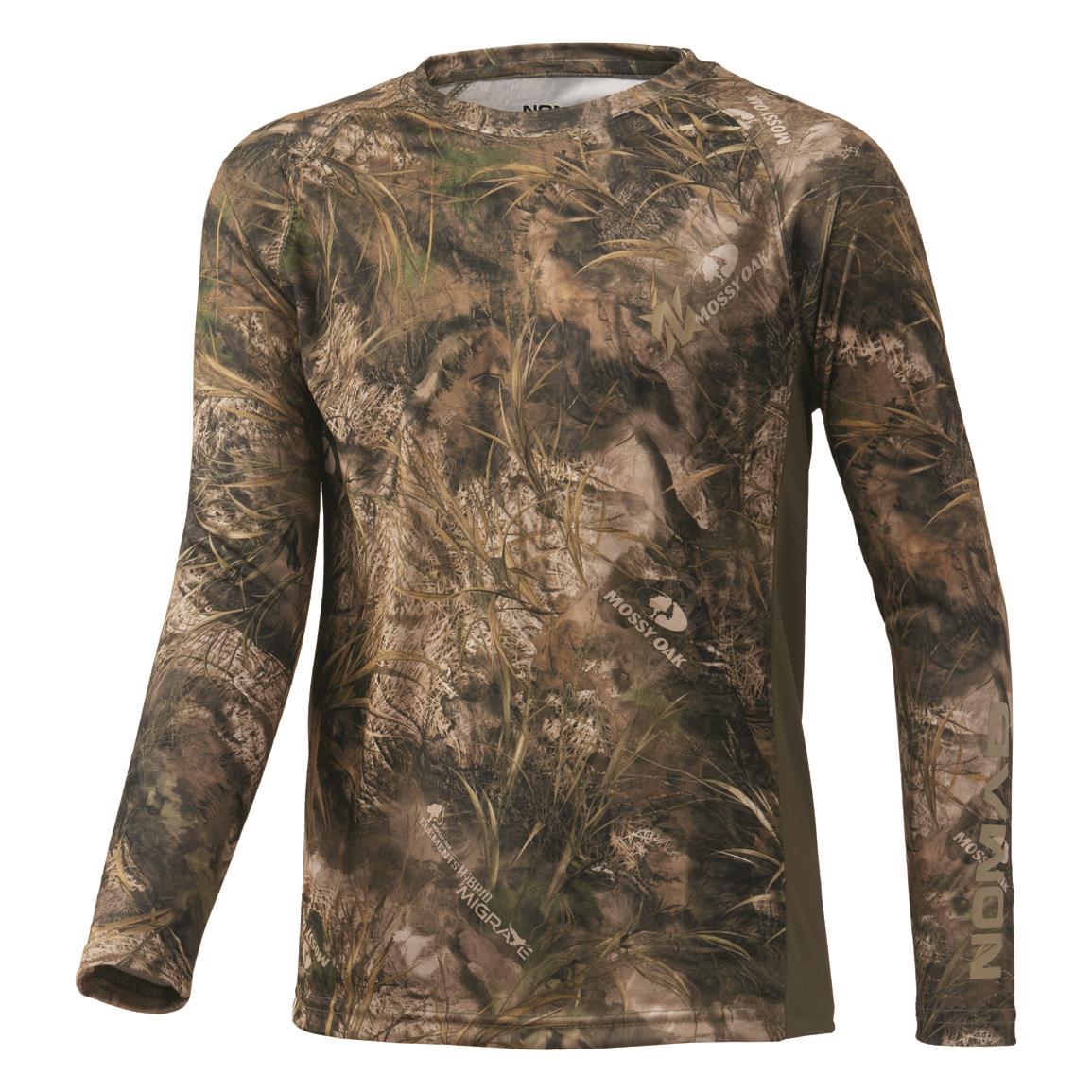 NOMAD Youth Pursuit Camo Long Sleeved Shirt, Mossy Oak Migrate