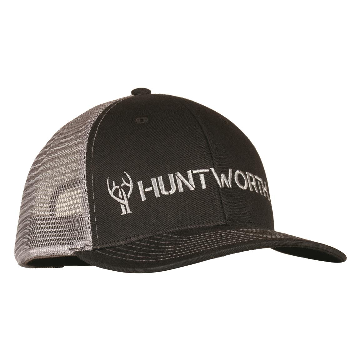 Huntworth Men's Patch Logo Ball Cap, Black/gray