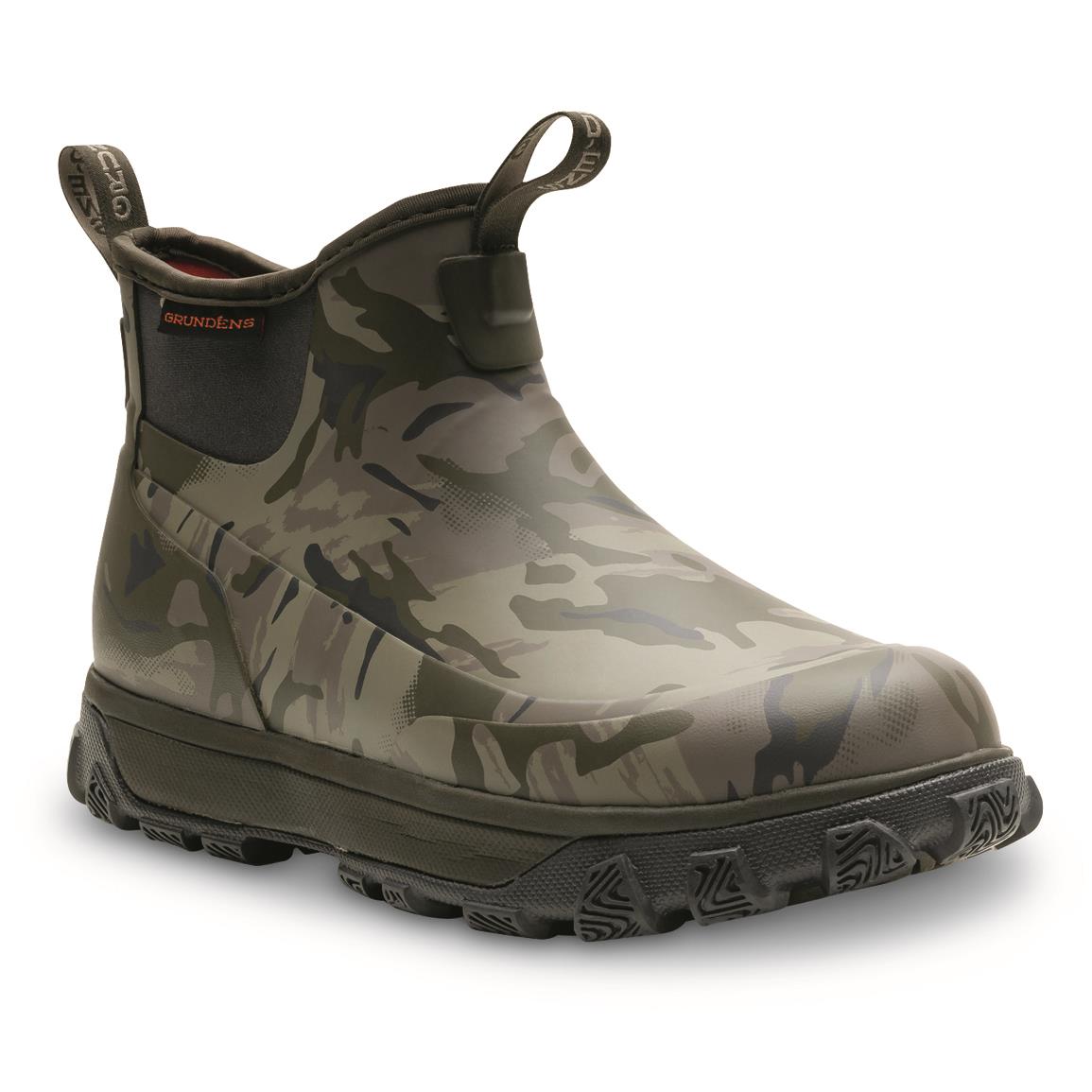 Grundens Men's Deviation Waterproof Ankle Boots, Refraction Camo Stone