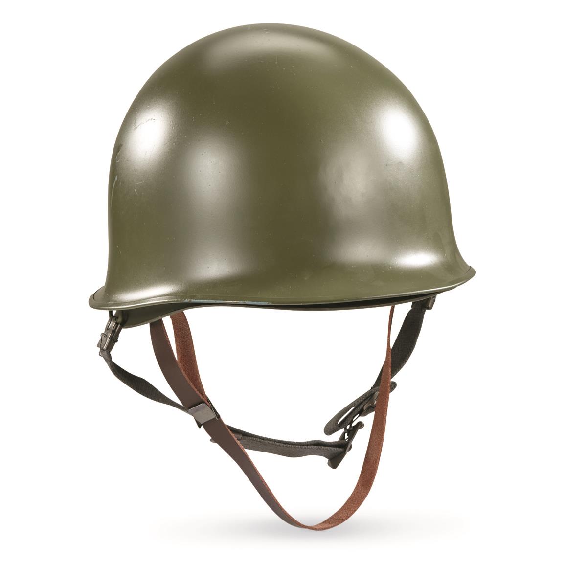 U.S. Military Style M1 Metal Helmet with Plastic Liner and Camo Cover