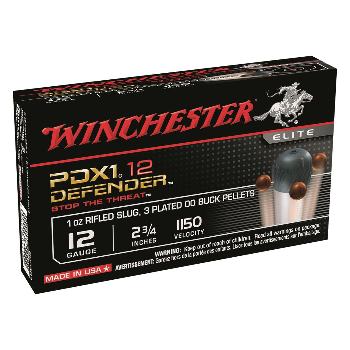 Winchester PDX1 Defender, 12 Gauge, 2 3/4", 00 Buckshot/1-oz. Rifled Slug, 10 Rounds