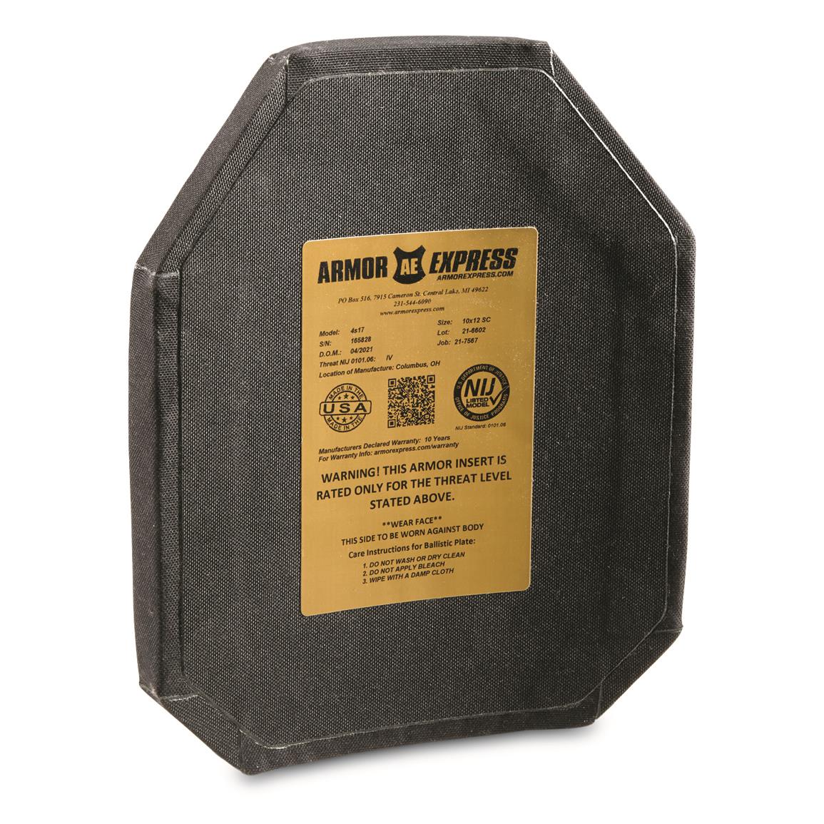 Valor Standard Level III NIJ Certified Ballistic Hard Plate, Swimmers ...