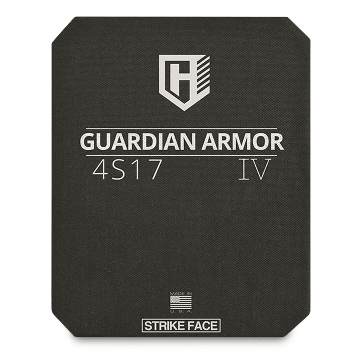 Armor Express HighCom Guardian 4S17 Level IV SA Ceramic Plate, Full Cut 10" x 12", Black