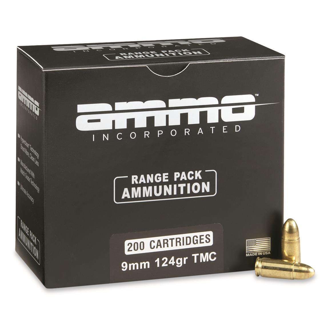 Ammo Inc. Signature, 9mm, TMC, 124 Grain, 200 Rounds