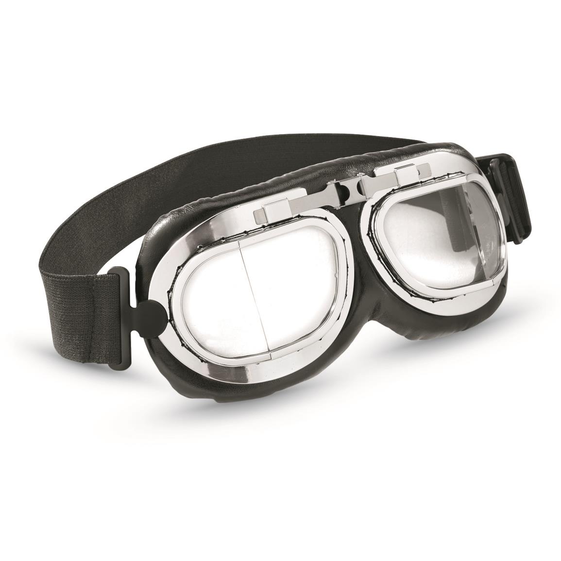 British RAF Mark 8 Style Chrome Flying Goggles, Reproduction