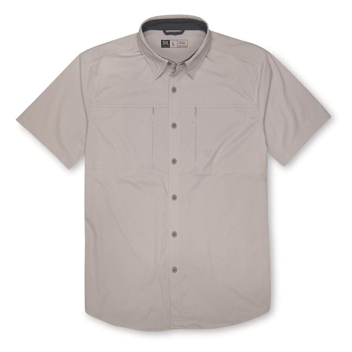 DKOTA GRIZZLY Men's Barkley Button Front Short-Sleeve Shirt, Vapor