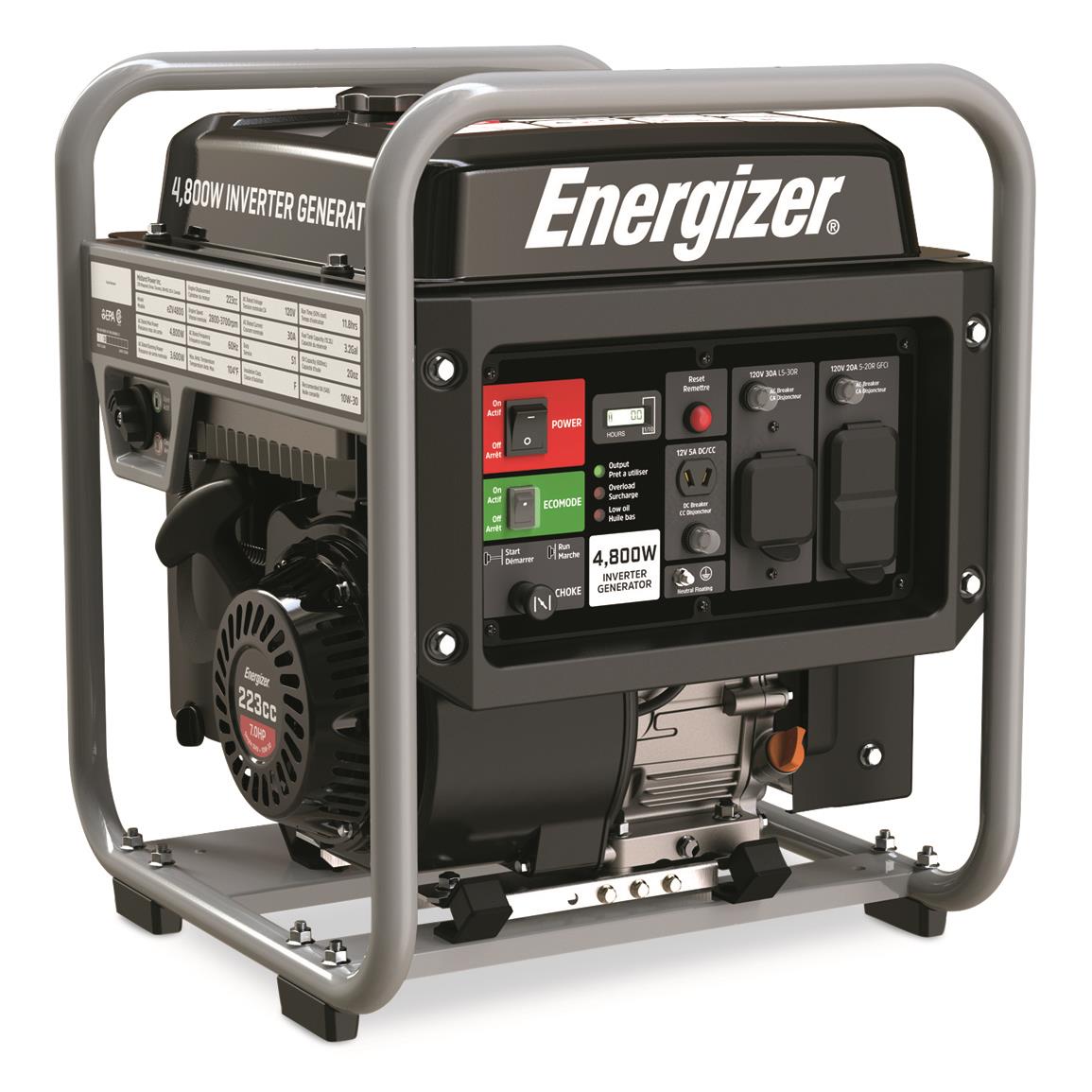 Energizer 4,800W Gasoline Inverter Generator