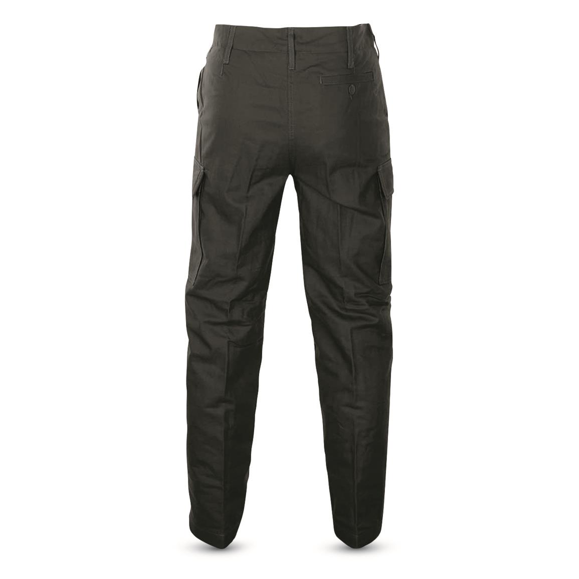 HQ ISSUE U.S. Military Style Ripstop BDU Pants, Black - 727502 ...