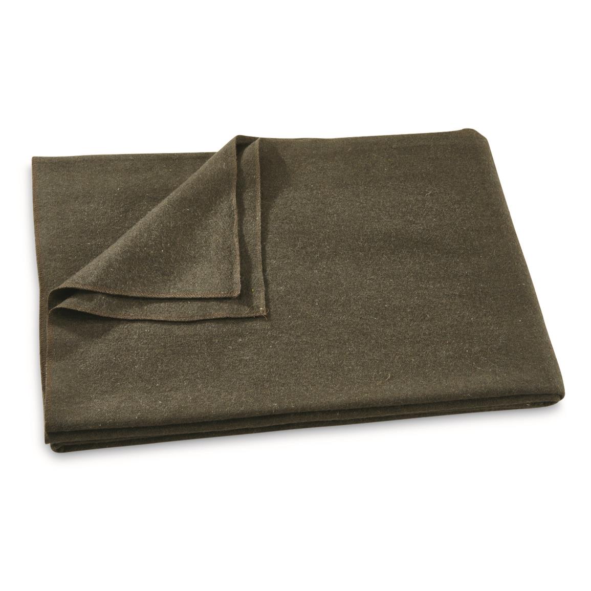 U.S. Military M43 WW2 Wool Blend Blanket, Reproduction, Olive Drab