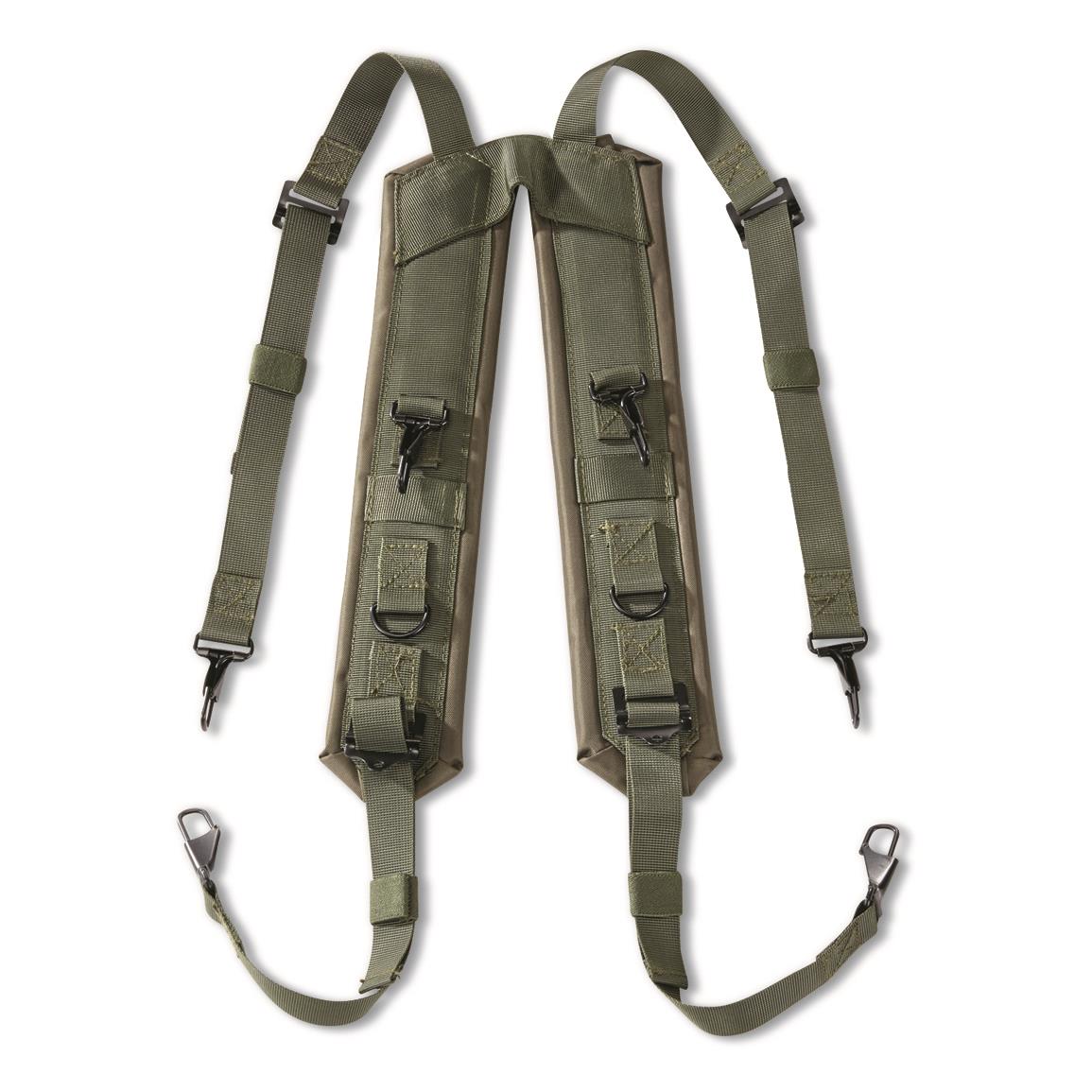 Chinese Military Surplus Nylon Padded Suspenders, 3 Pack, New, Olive Drab