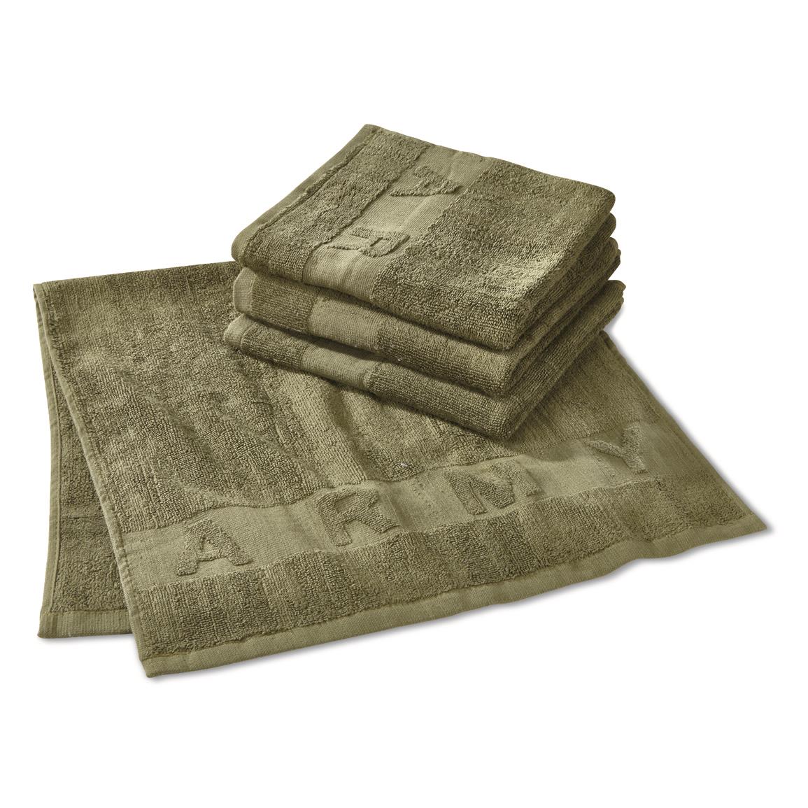 NEW 6 PACK MILITARY ISSUE POLYESTER MICROFIBER WASHCLOTH COYOTE BROWN 